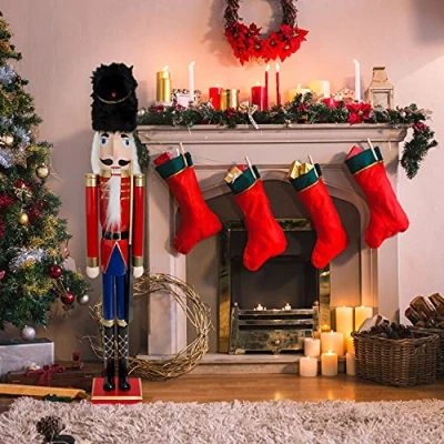 Image of Christmas Workshop 106cm Wooden Nutcracker Red