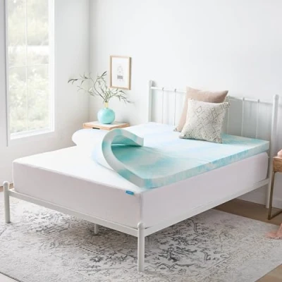 Image of Linenspa Gel Swirl Memory Foam Topper, Full