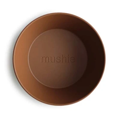 Image of Mushie Dinnerware Bowls for Kids Tableware 1x Set of 2 Reusable BPA Free Dishwasher &amp; Microwave Safe Made in Denmark Round (Caramel)