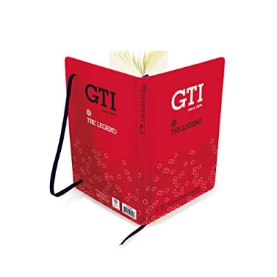 Image of BRISA VW Collection Volkswagen Notebook Diary Writing Book, Lined with Hardcover Binding in T1 bus, Beetle, GTI Design DIN A5 (The legend/red)