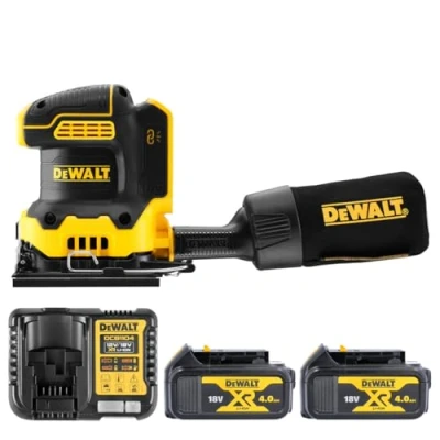 Image of Dewalt DCW200N 18V Brushless 1/4 Sheet Palm Sander 2 x 4.0Ah Batteries &amp; Changer