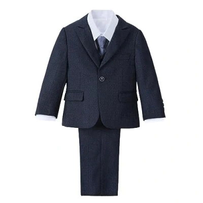 Image of Lito Angels Little Kids Boys Navy Tuxedo Suits &amp; Blazers Formal Dress Wear Wedding Outfit 5 Piece Set Age 4 Year (Tag Number 05)