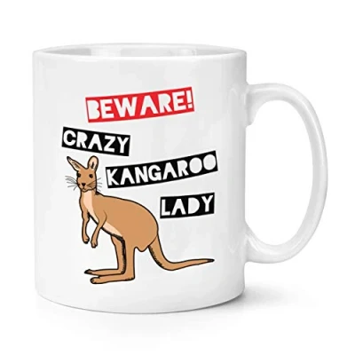 Image of Beware Crazy Kangaroo Lady 10oz Mug Cup
