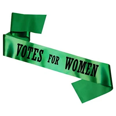 Image of My Pretty Little Gifts &#039;Votes for Women&#039; Suffragette Child Sized Sash: Green, Purple, Yellow, White: Emmeline Pankhurst Costume Kids (Green)