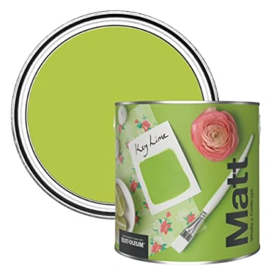 Image of Rust Oleum Colours Matt Emulsion Wall and Ceiling Paint Key Lime 2.5L