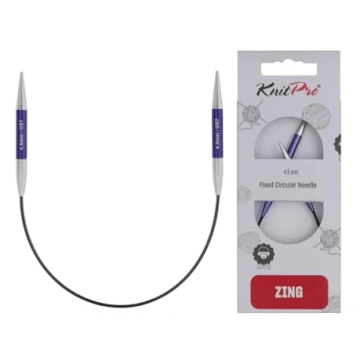 Image of KnitPro Zing Fixed Knitting Needles 22.5cm x 4.5mm Circular Pins