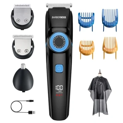 Image of Barberboss Beard Trimmer Men &amp; Hair Clippers Men, Cordless Nose Mens Grooming Kits, Waterproof