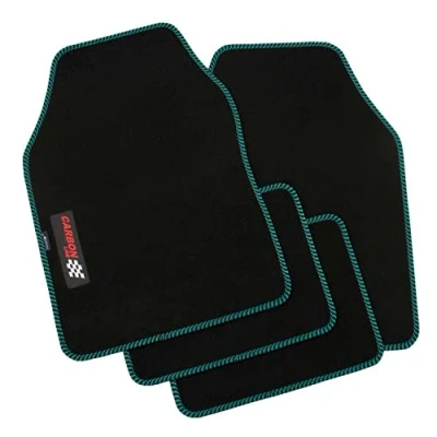 Image of PETEX Carbon Car Mat Universal 4 Piece Black/Green