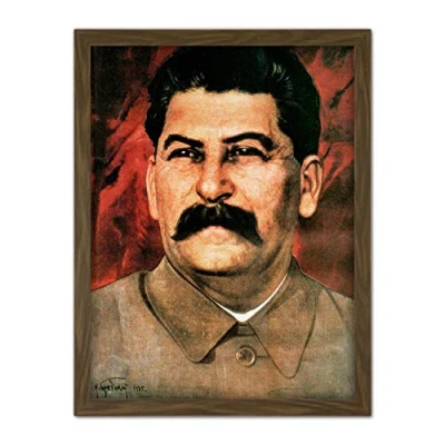 Image of Brodsky Portrait Communist Joseph Stalin Painting Artwork Framed Wall Art Print 18X24 Inch