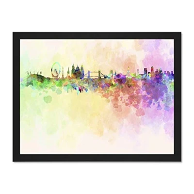 Image of Wee Blue Coo Mp Painting Abstract Cityscape London Large Framed Art Print Poster Wall Decor 18x24 inch