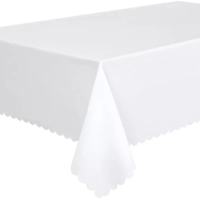 Image of Home Direct Extra Large Rectangular Rectangle Fabric Tablecloth Table Cloth Cover 140x240cm 55&quot;x94&quot; White