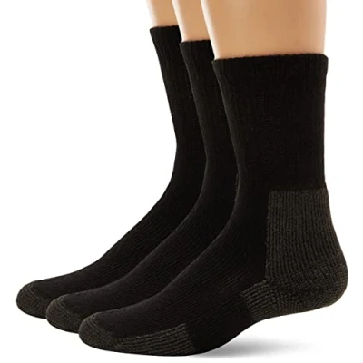 Image of Thorlos Unisex&#039;s Hiking Thick Padded Crew Socks, Black (3 Pair Pack), Medium (Pack of 3)