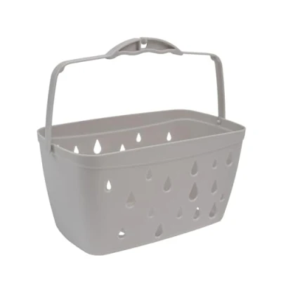 Image of JVL Plastic Hanging Peg Basket, Grey