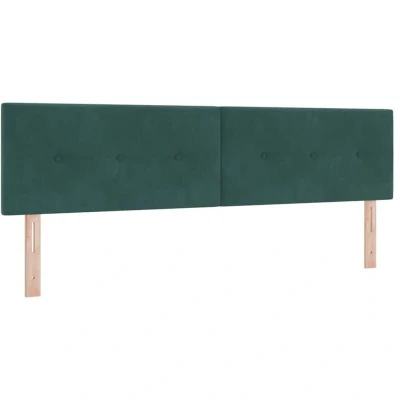 Image of vidaXL LED Headboard Button Tufted Dark Green 90 cm Velvet