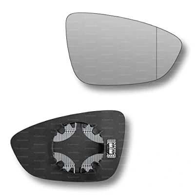 Image of Less4spares Replacement Wing Mirror Glass Right Compatible with VW Jetta 2011 2018 CLIP ON Driver Off side Heated Blind Spot