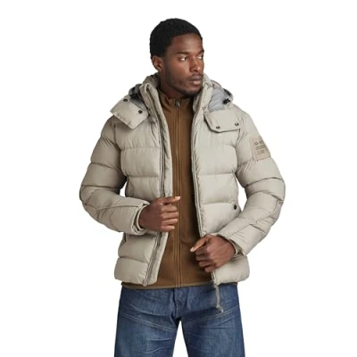 Image of G STAR RAW Men&#039;s Whistler Padded Hooded Jacket, Grey (elephant skin D20100 D199 G106), S