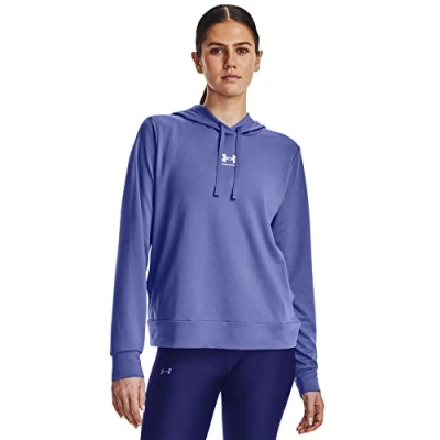 Image of Under Armour Womenss Rival Terry Hoodie Blue Size 8 UK