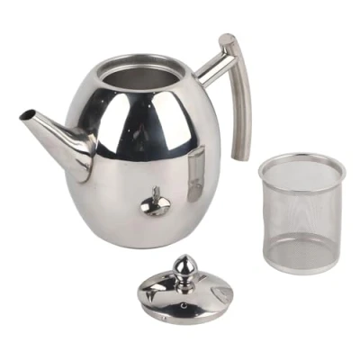Image of Stainless Steel Teapot Coffee Pot Kettle with Filter Large Capacity,1L/1.5L(1000ml)