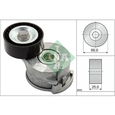 Image of 9671609180 Tensioner Lever, v ribbed belt INA 534 0369 10 65mm 25mm PEUGEOT: 308 I Hatchback, 3008 I, CITROËN: C4 Grand Picasso