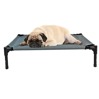 Image of Easipet Grey Elevated Dog Bed Pet Cat Mesh Raised Camping Cot Indoor Outdoor 4 sizes (Medium 76 x 61 18cm)