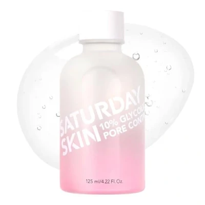 Image of Saturday Skin Pore Clarifying Travel Sized Toner 10% Glycolic Acid&amp;AHA Deep Cleansing Astringent Facial Toner,Hypoallergenic Purifying Face to Cleanse, Recondition and Purify (125ml)