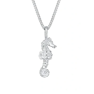 Image of Elli Women Silver 925 Sterling Seahorse Necklace of Length 45cm