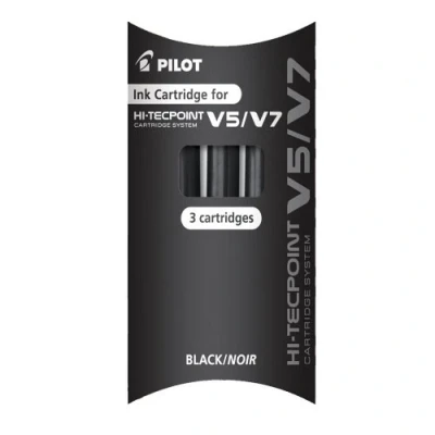 Image of Pilot Refill for V5/V7 Cartridge System Black, 1 x Pack of 3
