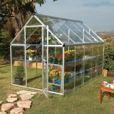 Image of 6&#039;x10&#039; Palram Canopia Harmony Walk In Silver Polycarbonate Greenhouse (1.8x3m)