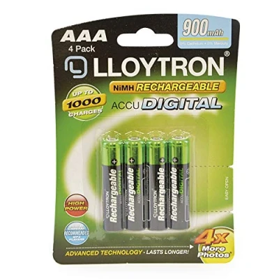 Image of LLOYTRON NiMH Rechargeable AccuDigital Batteries / AAA Size 900mAh 4 Pack B015