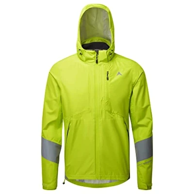 Image of Altura Mens Typhoon Waterproof Reflective Cycling Jacket Lime Large