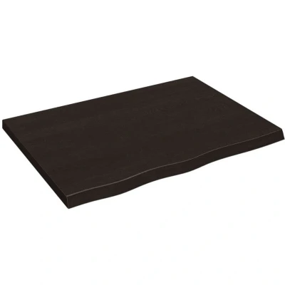 Image of vidaXL Wall Shelf Dark Brown 80x60x(2 4) cm Treated Solid Wood Oak