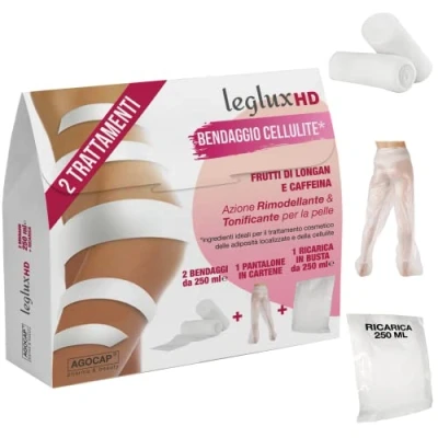 Image of draining bandages Legs HD, with Longan fruits and Caffeine. Remodeling toning action. 2 250 ml active ingredient + FREE cartene pants CHARGING