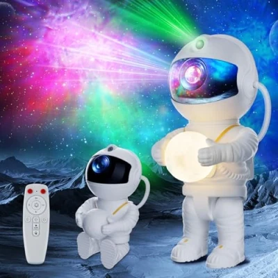 Image of Astronaut Galaxy Projector, Star Projector Light with 8 Nebula Modes, 360 Adjustable Projection Lamp, Remote &amp; Timer Starry Sky Cute Moon Night for Bedroom, Space Gift Kids Adult