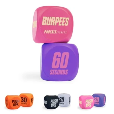 Image of Phoenix Fitness Exercise Dice Workout Game for Cardio, HIIT and Classes Full Body Training Routine Home &amp; Gym Pink