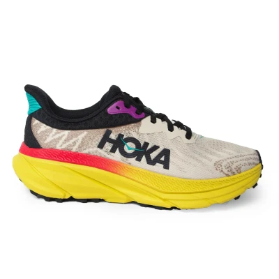Image of HOKA Challenger 7 Trail running shoes, Women&#039;s, Size: 7, Oatmeal/zest Textile/synthetics
