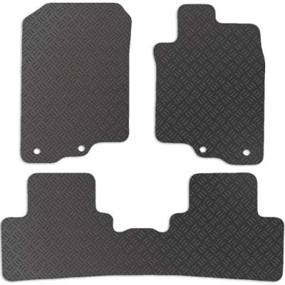 Image of Carsio Rubber Car Mats For Honda Insight 2010+ Onwards Tailored Fit Floor Mat Set Complete Accessory Black Custom Fitted All Weather &amp; Heavy Duty, Anti Slip Backing with Clips