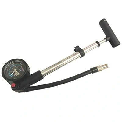 Image of Beto SP 002AGN Alloy Bike Shock Pump with Gauge, Silver