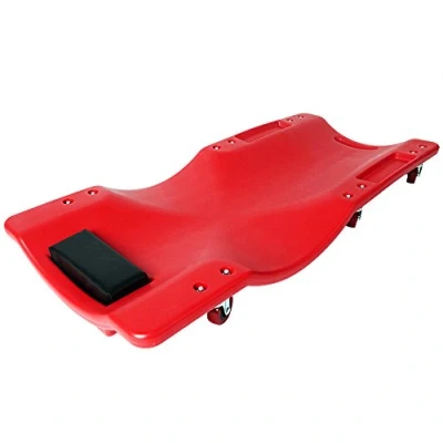 Image of Deuba® Car Creeper Heavy Duty Crawler Board with Side Storage Mechanics Mat Padded Head Support 6 Rotatable Wheels Home Workshop Garage Max Load 110KG Red