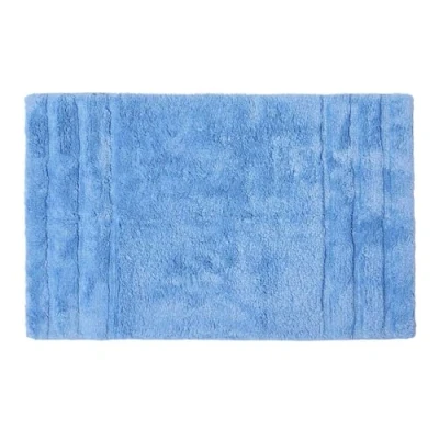 Image of HOMESCAPES Spa Supreme Luxury Bath Mat, Blue, Very Heavy 1800 GSM, Super Soft Plush Cotton Rug, 50x80cm, Washable at Home.
