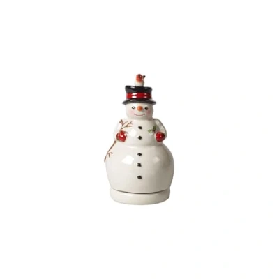 Image of Villeroy &amp; Boch Nostalgic Melody Snowman Rotating, White, 9 x 17 cm