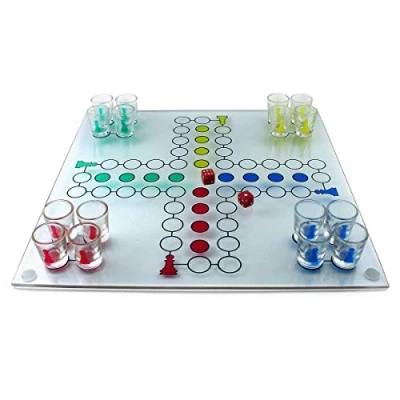Image of GOODS+GADGETS drinking Ludo game Party for adults Dice &amp; 16 shot glasses funny