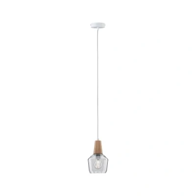 Image of Paulmann 79745 Neordic Ylvie Pendant luminaire max. 1x20W lamp for E27 Lamps Ceiling Clear/Wood 230V Glass/Wood Without
