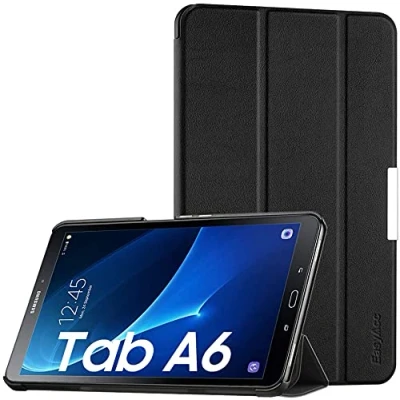 Image of EasyAcc Case for Samsung Galaxy Tab A6 10.1 2016, Ultra Thin with Stand Function and Auto Sleep/Wake Up Slim Leather Perfect A Inch T580/ T585, Black