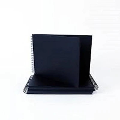 Image of A4 Landscape Black Card Ring Bound Art Craft Book Photo Album 40 Sheets of 220 gsm High Intensity Suitable for Pencils, Pens, Collages, Photos etc.