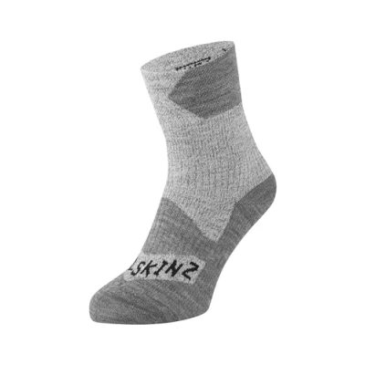 Image of SEALSKINZ Bircham Unisex Waterproof All Weather Ankle Length Sock Running, Trekking, Camping &amp; Everyday Use Merino Wool Lining 4 Way StretchGrey, XL