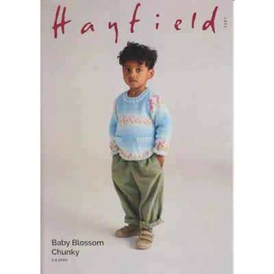 Image of Hayfield Baby Blossom Chunky Knitting Pattern 5567 Sweater, 1 4 Years