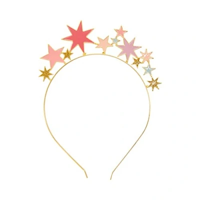 Image of Talking Tables Pink and Gold Star Birthday Headband For Girls, Dress up Accessory