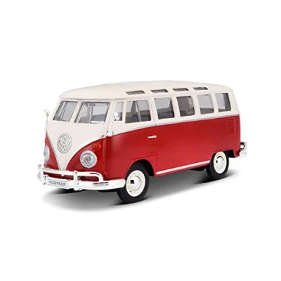 Image of Maisto VW Bus Samba model car scale 1 25, doors and tailgate to open, 20 cm, color shipped randomly