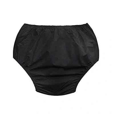 Image of Ladies Plain White Waterproof Incontinence Briefs Pants Knickers (3XL, Black)