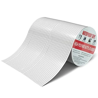 Image of 2 Stück Waterproof Repair Butyl Foil Tape, 20cm*5m Tape for Leaks, Silver Sealant Flashing Rubber Aluminium Repairing Roof, Awning, Window, Glass, Gutter, Ducts